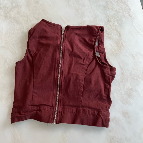 Cropped Zipper Top with Cutouts - Picture 1 of 2